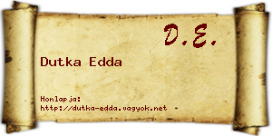 Dutka Edda névjegykártya